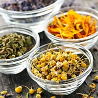 herbs-in-glass-bowls